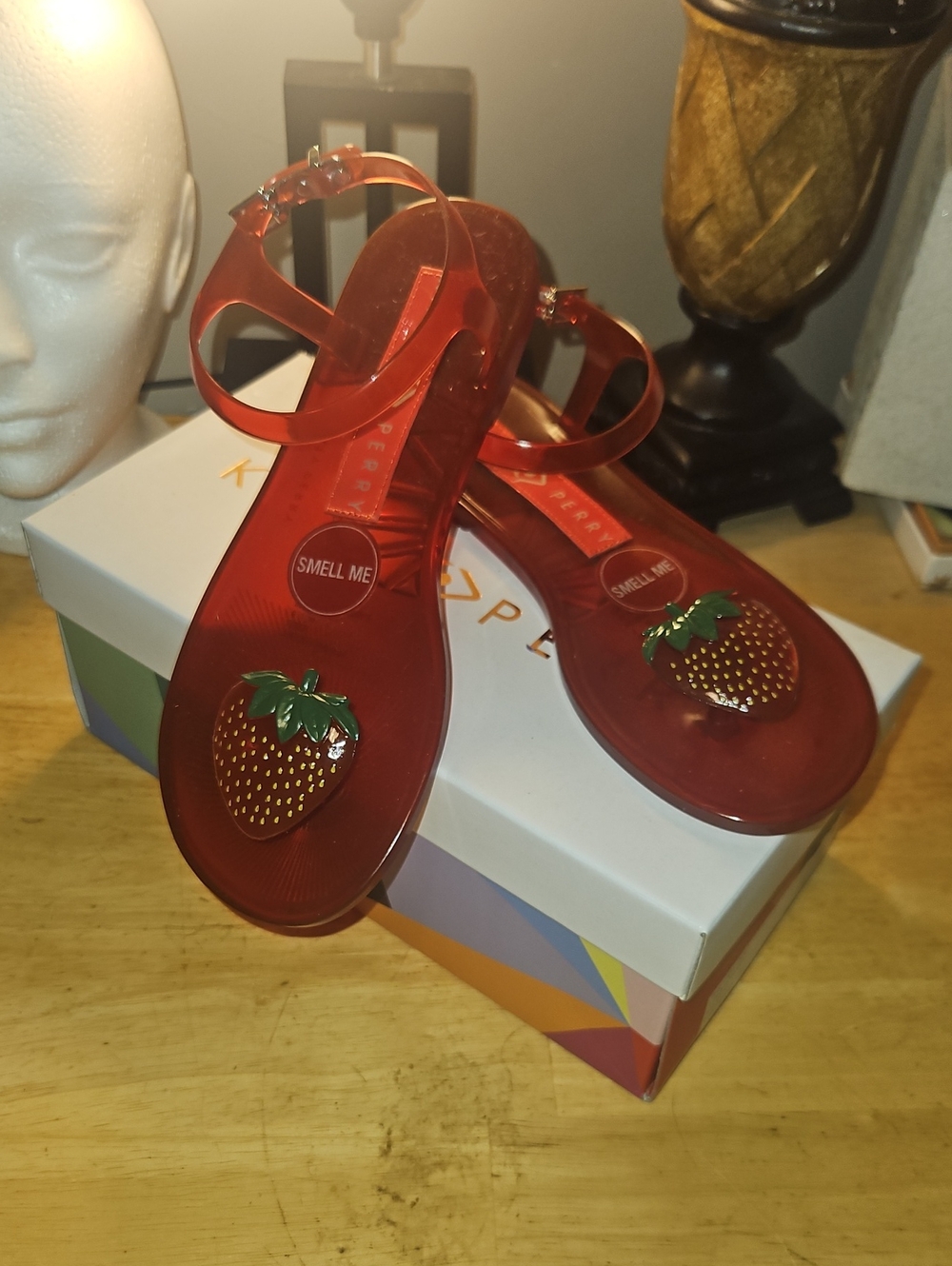 Red Strawberry Scented Jelly Sandals By Katy Perry